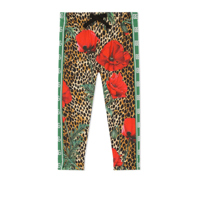 Dolce & Gabbana Kids' Brown Mixed Print Track Pants