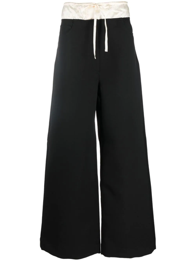 Acne Studios Wide-leg Drawstring Trousers In Black