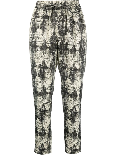 Aspesi Drawstring-waist Patterned Trousers In Neutrals