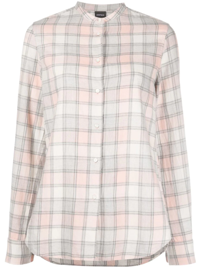 Aspesi Checked Cotton Shirt In Pink