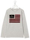 Woolrich Teen Logo-print Crew Neck Sweatshirt In Grey