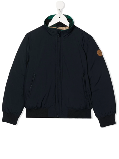 Woolrich Kids' Bayman Contrast-collar Jacket In Blue