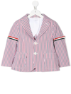 Thom Browne Striped Single-breasted Blazer In Multicolour