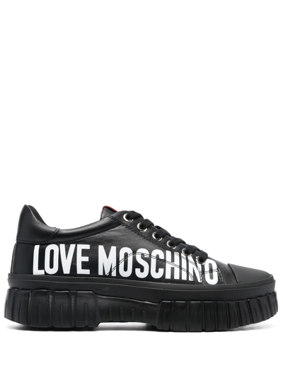 Love Moschino Logo-print Low-top Trainers In Black