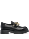 LOVE MOSCHINO CHAIN-DETAIL CHUNKY-SOLE LOAFERS