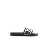 Dolce & Gabbana Black Beachwear Logo Slides In Black