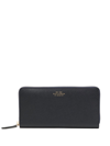 Smythson Leather Zip-up Wallet In Black