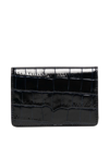 Smythson Crocodile-effect Cardholder In Black