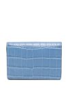 Smythson Flat Card Holder In Mara In Blue