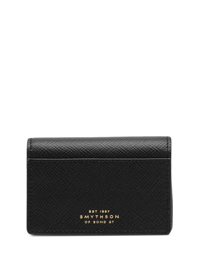 Smythson 皮质翻盖钱包 In Black