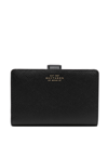 Smythson Bi-fold Leather Purse In Black