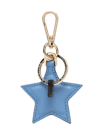 Smythson Star Leather Keychain In Blue