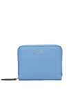 Smythson Leather Zip-up Wallet In Blue