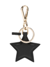 Smythson Leather Star Keyring In Black