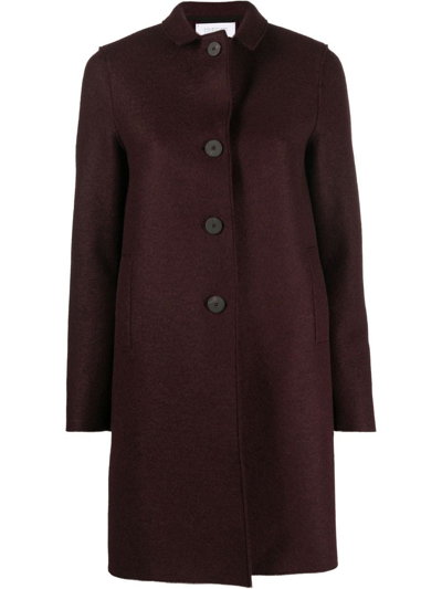 Harris Wharf London Single-breasted Wool Coat In Purple