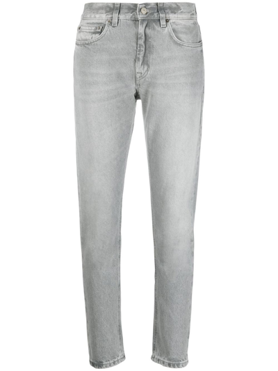 Dondup Cropped Slim-cut Jeans In Grey