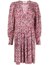 Isabel Marant Étoile Abstract Pattern-print V-neck Mini Dress In Pink