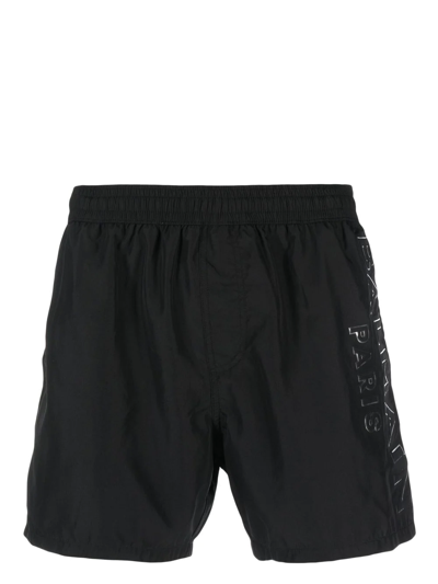 Balmain Logo-print Swim-shorts In Black