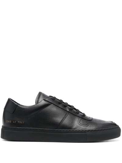 Common Projects 系带皮质运动鞋 In Black
