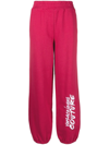 Versace Jeans Couture Logo-print Cotton Track Pants In Pink