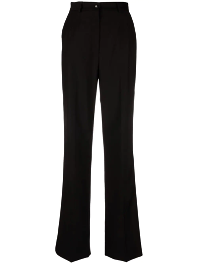Dolce & Gabbana High-rise Cady Wide-leg Trousers In Black
