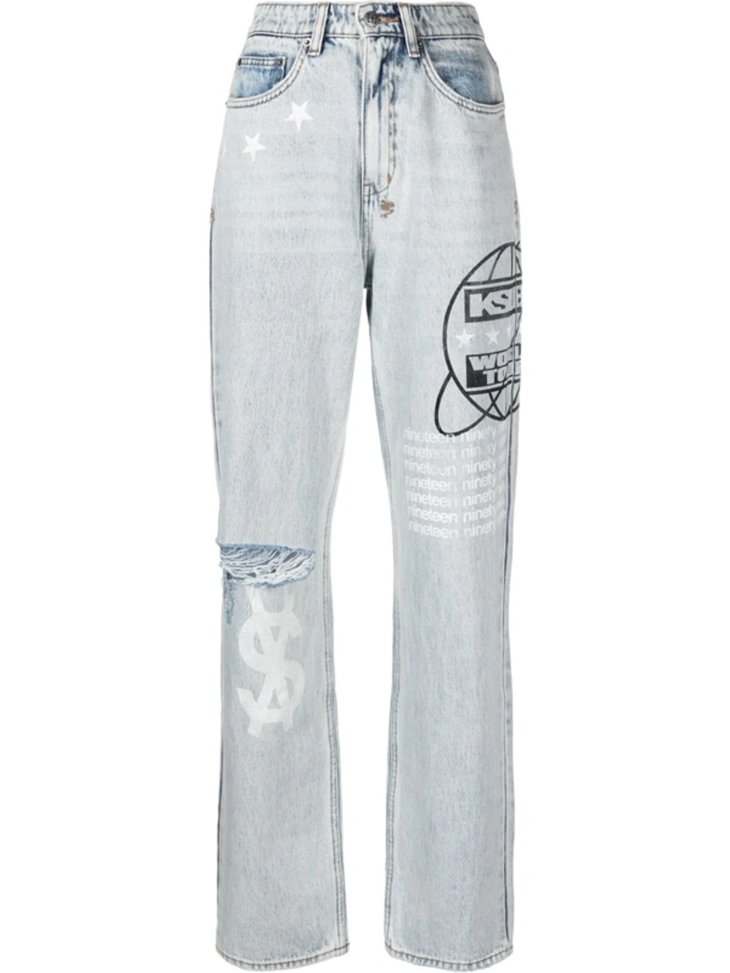 Ksubi Playback Muse Tour Distressed Straight-leg Jeans Ksubi Playback Muse Tour Distressed Straight-leg Jeans
