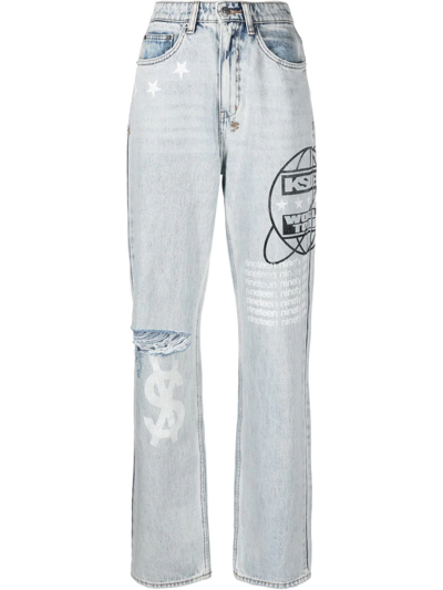 Ksubi Playback Muse Tour Distressed Straight-leg Jeans In Blue