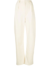 Lemaire Straight-leg Cotton-blend Trousers In White