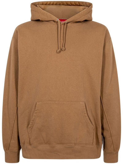Supreme Cropped Panels Hoodie In Brown