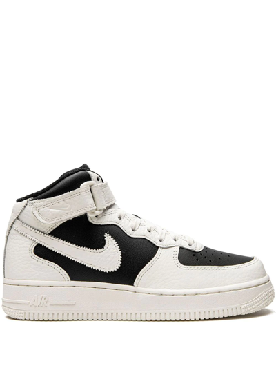 Nike Air Force 1 '07 Mid "black Sial" Sneakers In White