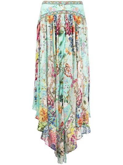 Camilla Honey Honey Graphic-print Skirt In Blue