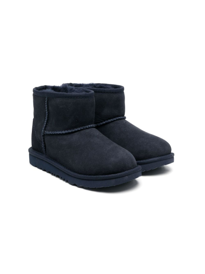Ugg Kids' Girl's Classic Mini Ii Sheepskin Boots In Black