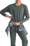 Madewell Mwl Superbrushed Easygoing Sweatshirt In Midnight Green