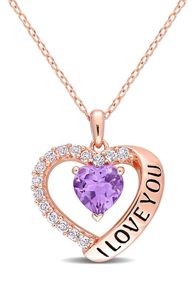 Delmar Amethyst White Topaz Heart In Purple