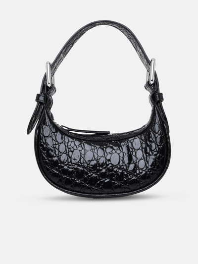 By Far Black Embossed Mini Leather Soho Bag