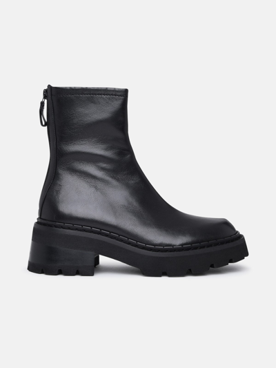 By Far Black Leather Alister Combat Boots