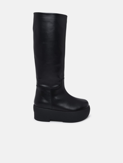 Gia Borghini Black Leather Blend Gia 16 Boots