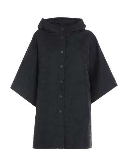 Max Mara Technical Fabric Cape In Black