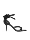 Off-white Zip Tie Leather Sandals In Black Black