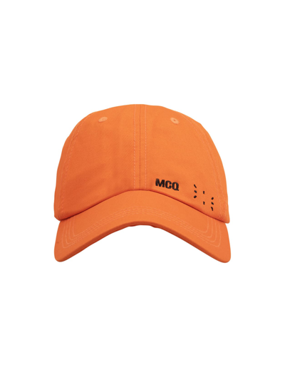 Mcq By Alexander Mcqueen Orange Gabardine Baseball Hat With Logo