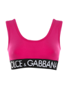 Dolce & Gabbana Capri Cropped Logo-hem Top In Ciclamino