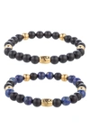 Eye Candy Los Angeles Mark 2-piece Bracelet Set In Blue And Black