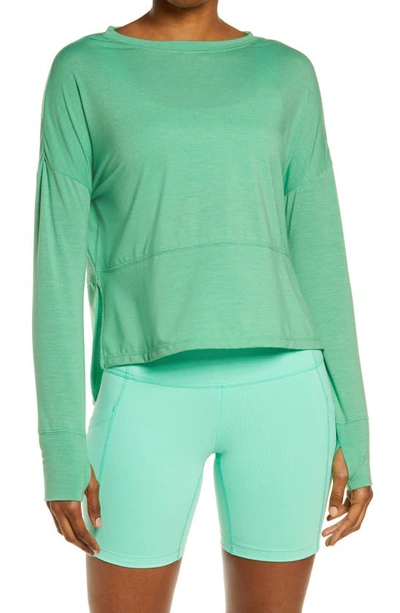 Zella Full Range Long Sleeve T-shirt In Green Grass