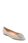 Journee Collection Women's Renzo Jeweled Flats In Grey
