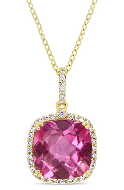 Delmar Cushion Cut Checkerboard Pink