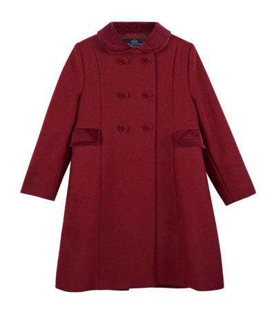 Trotters Wool Double-breasted Coat (2-5 Years) In Burgundy