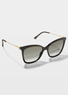 Jimmy Choo Macis Swarovski Crystal Acetate/metal Butterfly Sunglasses In Black / Grey