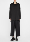 Eskandar Monks Cowl-neck Wool Pullover Top In Black