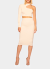 Susana Monaco High-waist Stretch Pencil Skirt In Blanched Almond