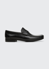 Bergdorf Goodman Men's Daren Leather Moccasin Loafers In Black
